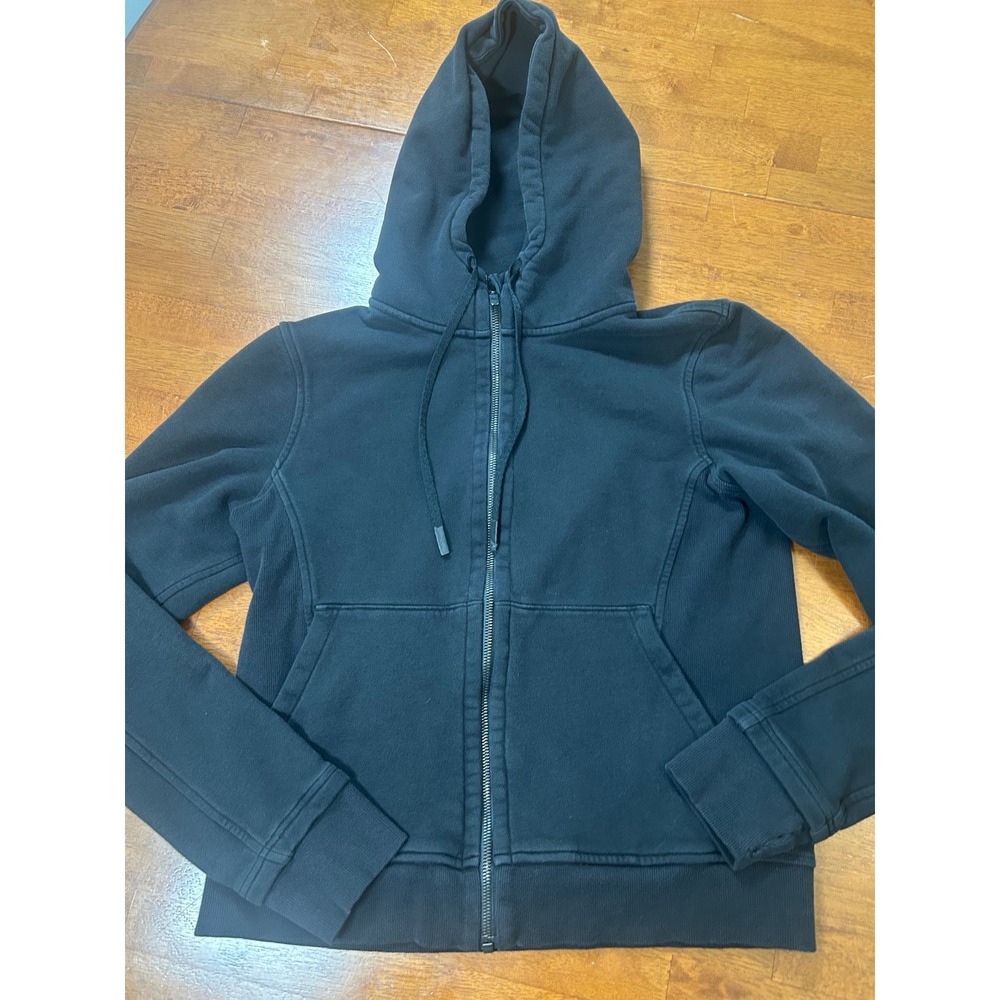 Lululemon Scuba Full Zip Hoodie Womens Size 12 Black Cotton Jacket